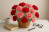 Red and pink roses basket for wife, fiancee or girlfriend in Ahmedabad