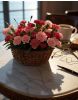Romantic bamboo basket with carnations for girlfriend Ahmedabad