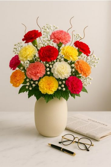Mix colourful carnations delivery in Ahmedabad