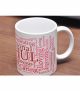 Fully covered word collage mug