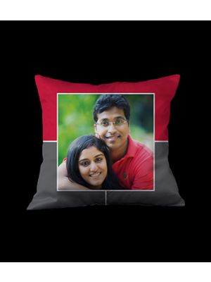 Personalized photo pillow (Red &Grey)