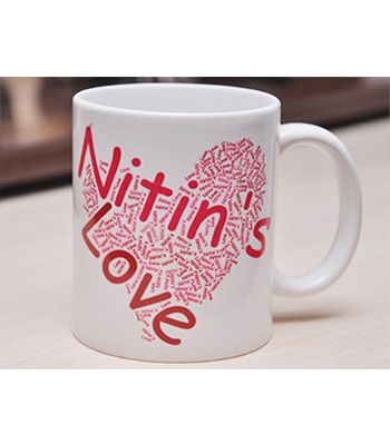 Heart Shape Word Collage Mug
