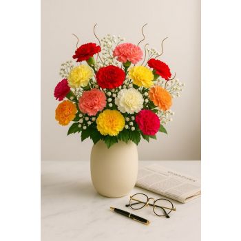 Mix colourful carnations delivery in Ahmedabad
